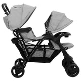 Two-seater stroller Light grey Steel