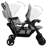 Two-seater stroller Light grey Steel