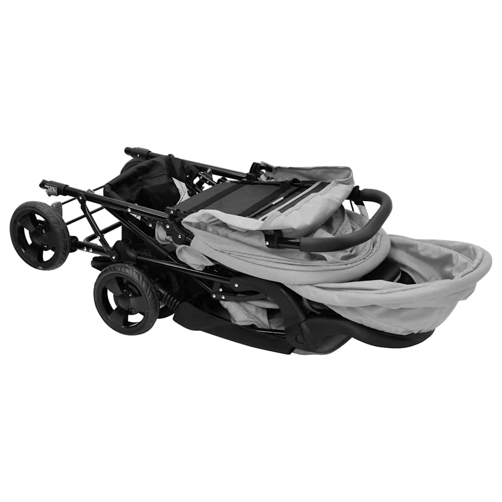 Two-seater stroller Light grey Steel