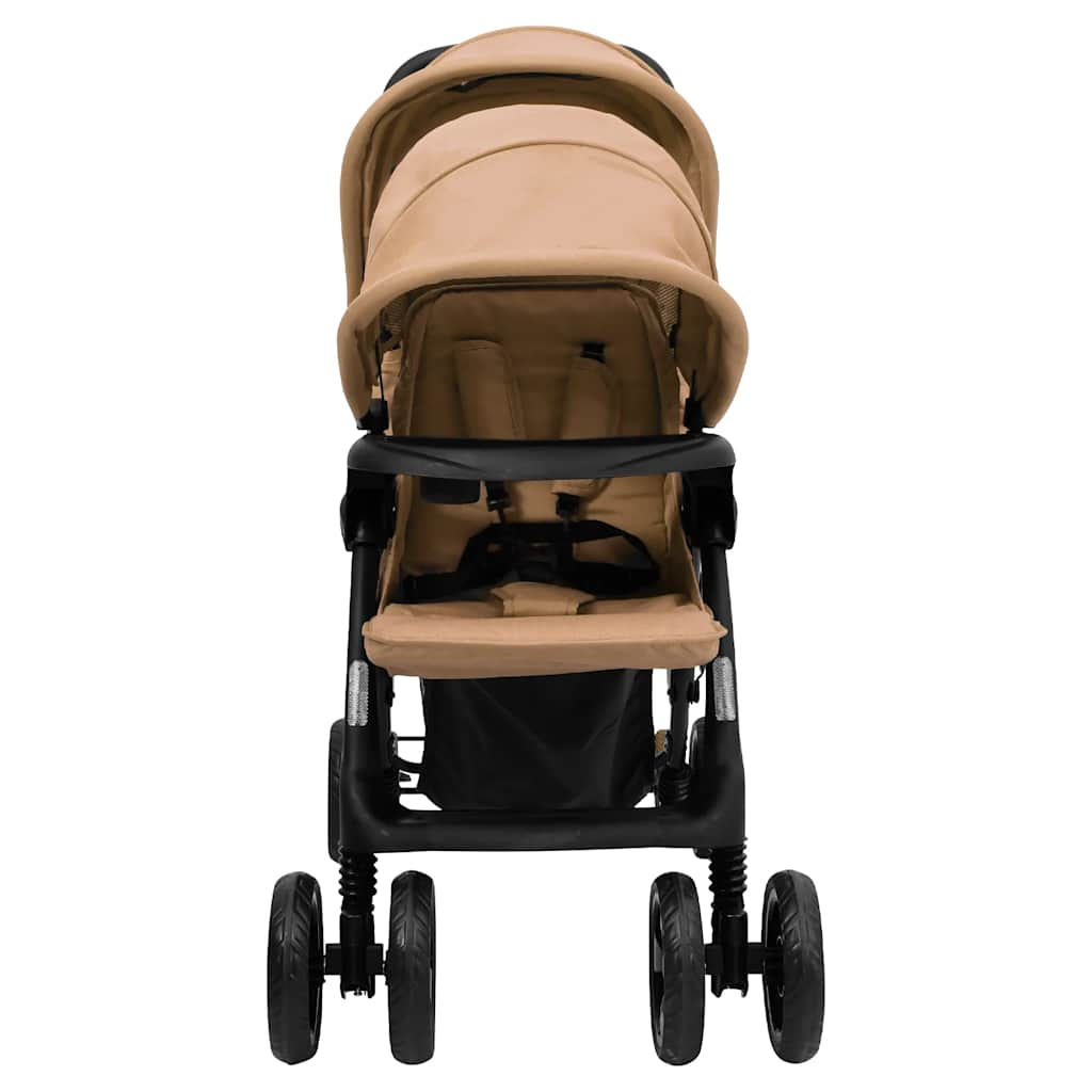 Taupe Steel Double Seat Stroller