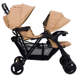 Taupe Steel Double Seat Stroller