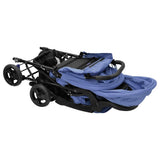 Navy Blue Steel Double Stroller