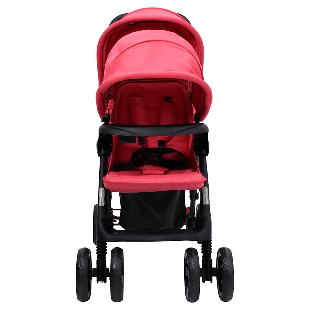 Steel Red Double Seater Stroller