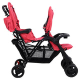 Steel Red Double Seater Stroller