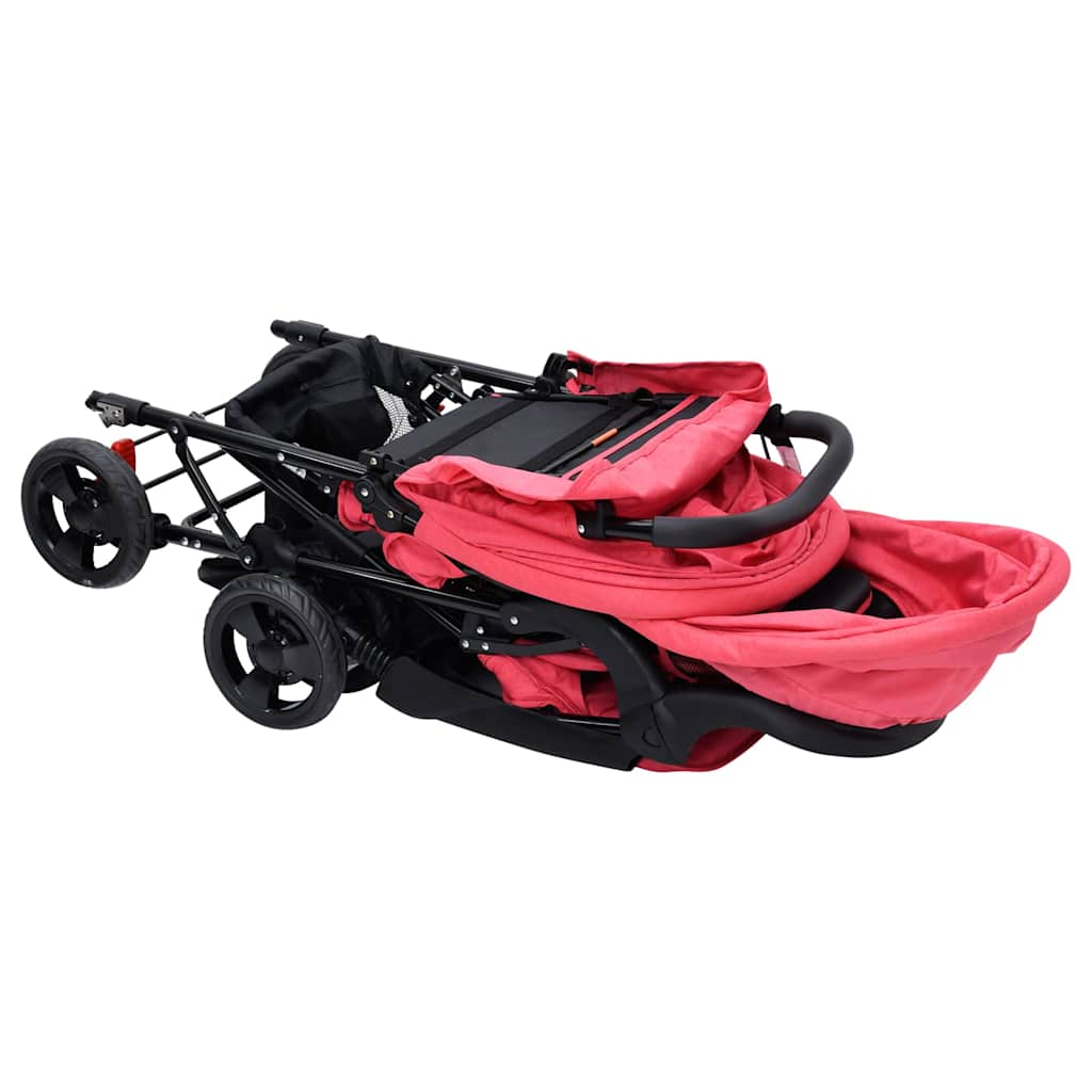 Steel Red Double Seater Stroller