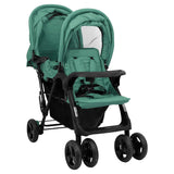 Steel Green Double Seat Stroller