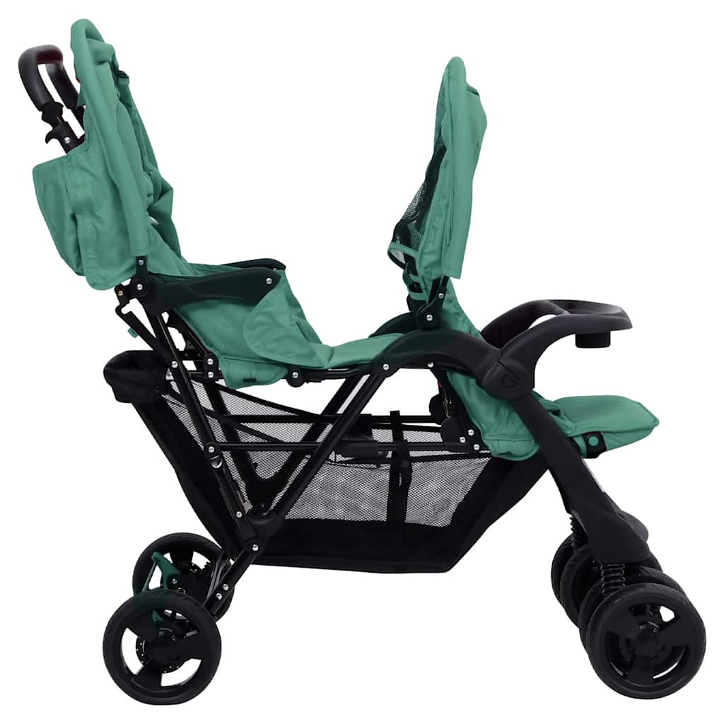 Steel Green Double Seat Stroller