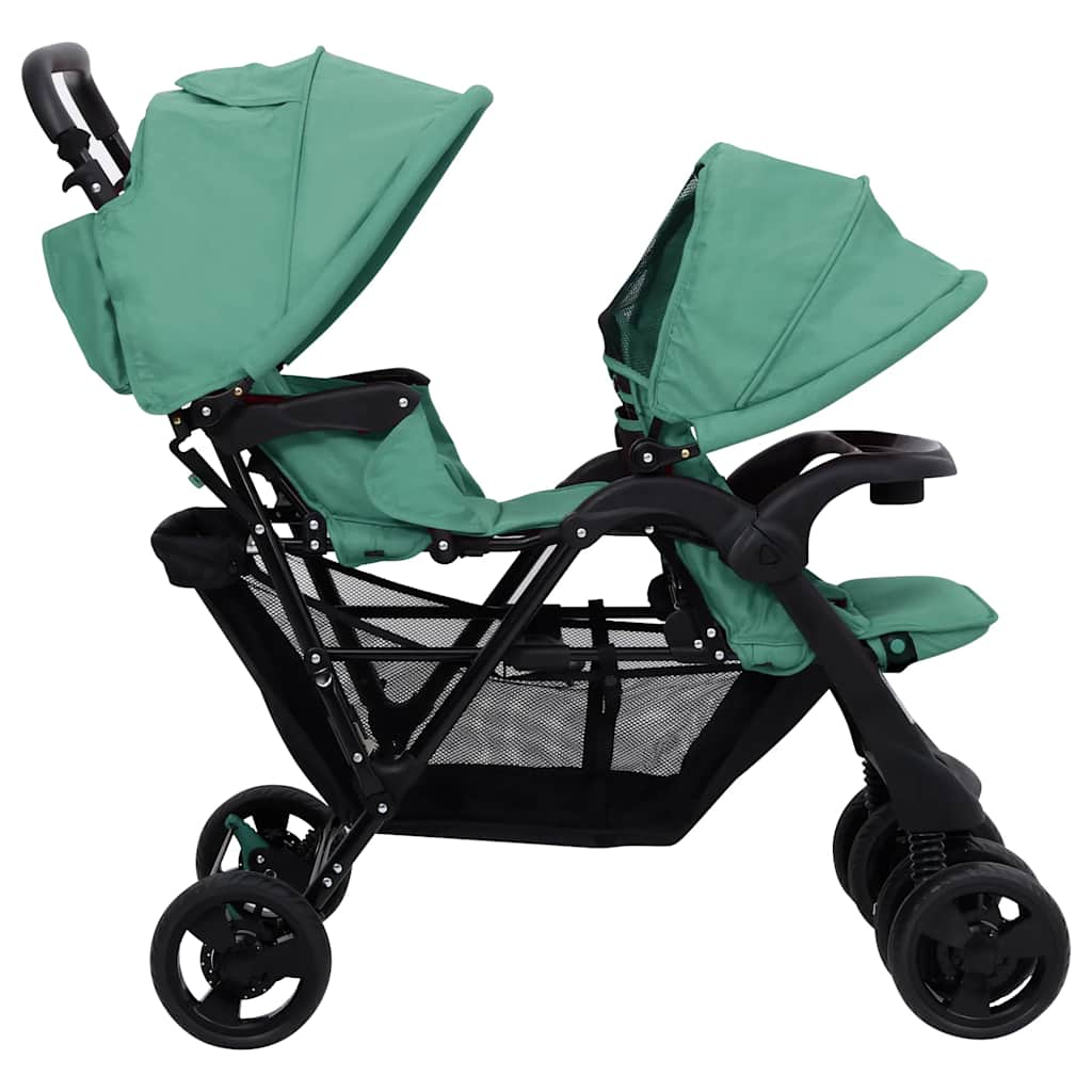 Steel Green Double Seat Stroller