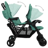 Steel Green Double Seat Stroller