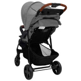 2-in-1 Baby Stroller Light Grey Steel