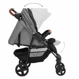 2-in-1 Baby Stroller Light Grey Steel