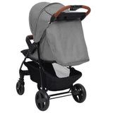 2-in-1 Baby Stroller Light Grey Steel