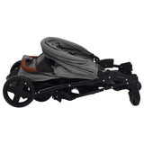 2-in-1 Baby Stroller Light Grey Steel