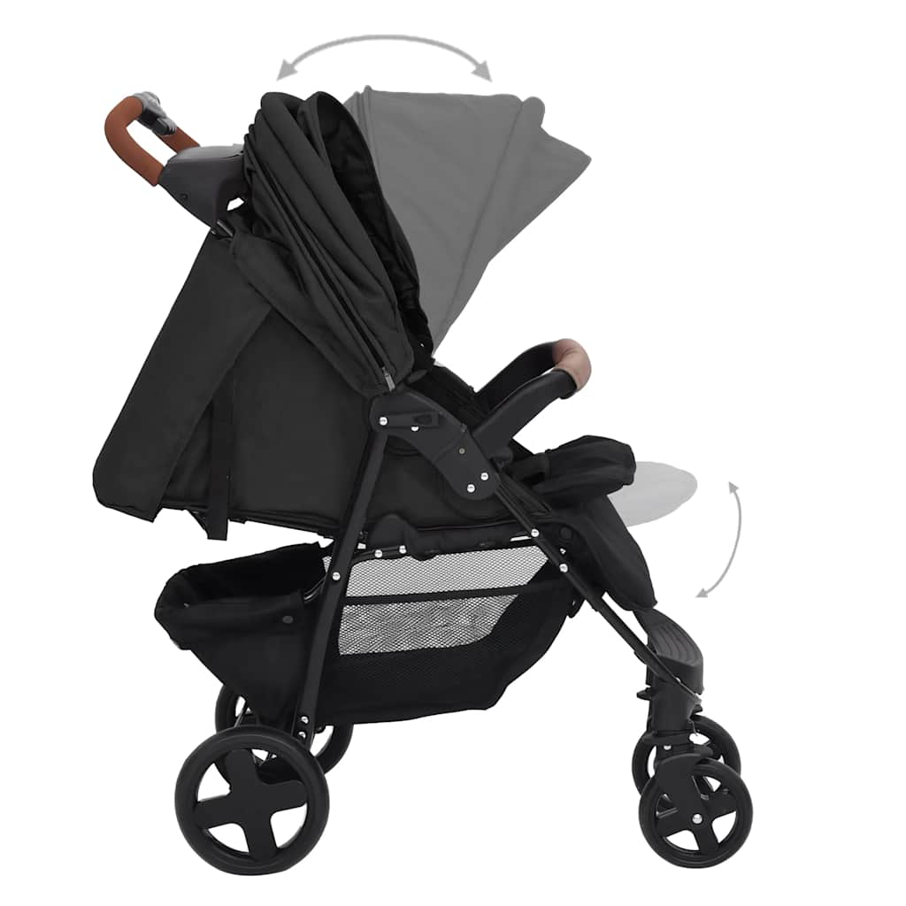 2-in-1 Baby Stroller Anthracite Steel