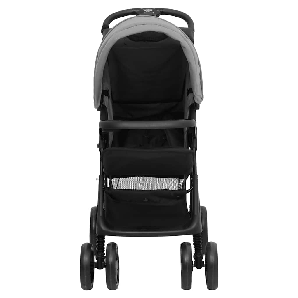 Poussette pour bébé 2-en-1 Gris clair et noir Acier