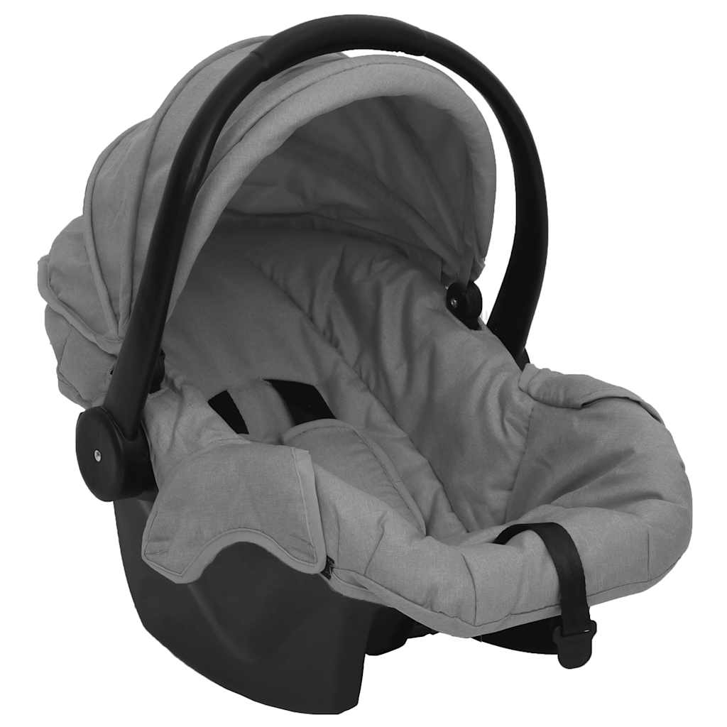 Poussette pour bébé 3-en-1 Gris clair et noir Acier