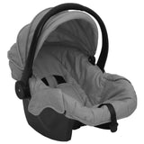 Poussette pour bébé 3-en-1 Gris clair et noir Acier