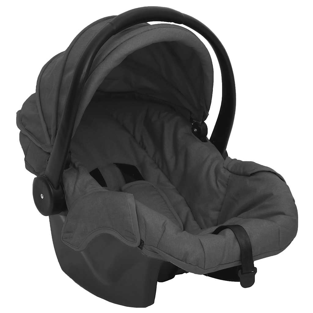 Poussette pour bébé 3-en-1 Gris foncé et noir Acier