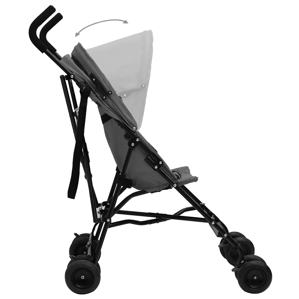 Baby stroller Light gray and black Steel