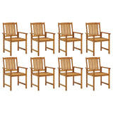 Chaises de jardin lot de 8 Bois d'acacia solide