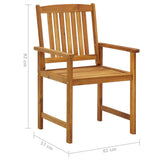 Chaises de jardin avec coussins lot de 6 Bois d'acacia massif