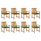 Chaises de jardin avec coussins lot de 8 Bois d'acacia solide