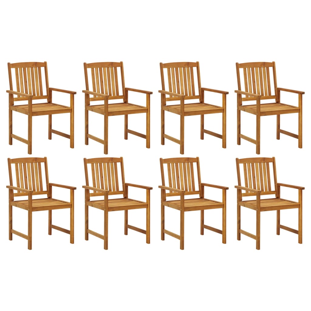 Chaises de jardin avec coussins lot de 8 Bois d'acacia solide