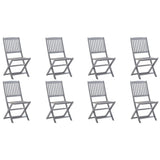 Chaises pliables d'extérieur lot de 8 et coussins Bois d'acacia