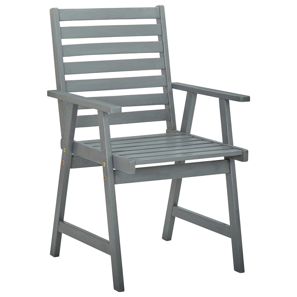 Chaises à manger d'extérieur lot de 4 Gris bois massif acacia