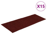 Tapis d'escalier autocollants Rectangulaire 15pcs 60x25cm Rouge