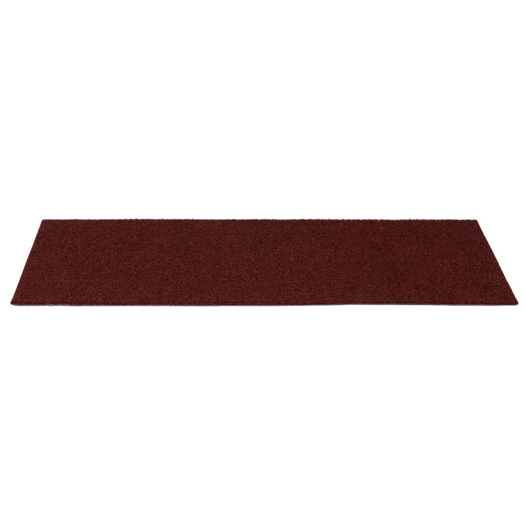 Tapis d'escalier autocollants Rectangulaire 15pcs 60x25cm Rouge