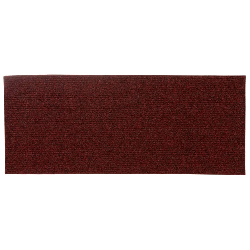 Tapis d'escalier autocollants Rectangulaire 15pcs 60x25cm Rouge