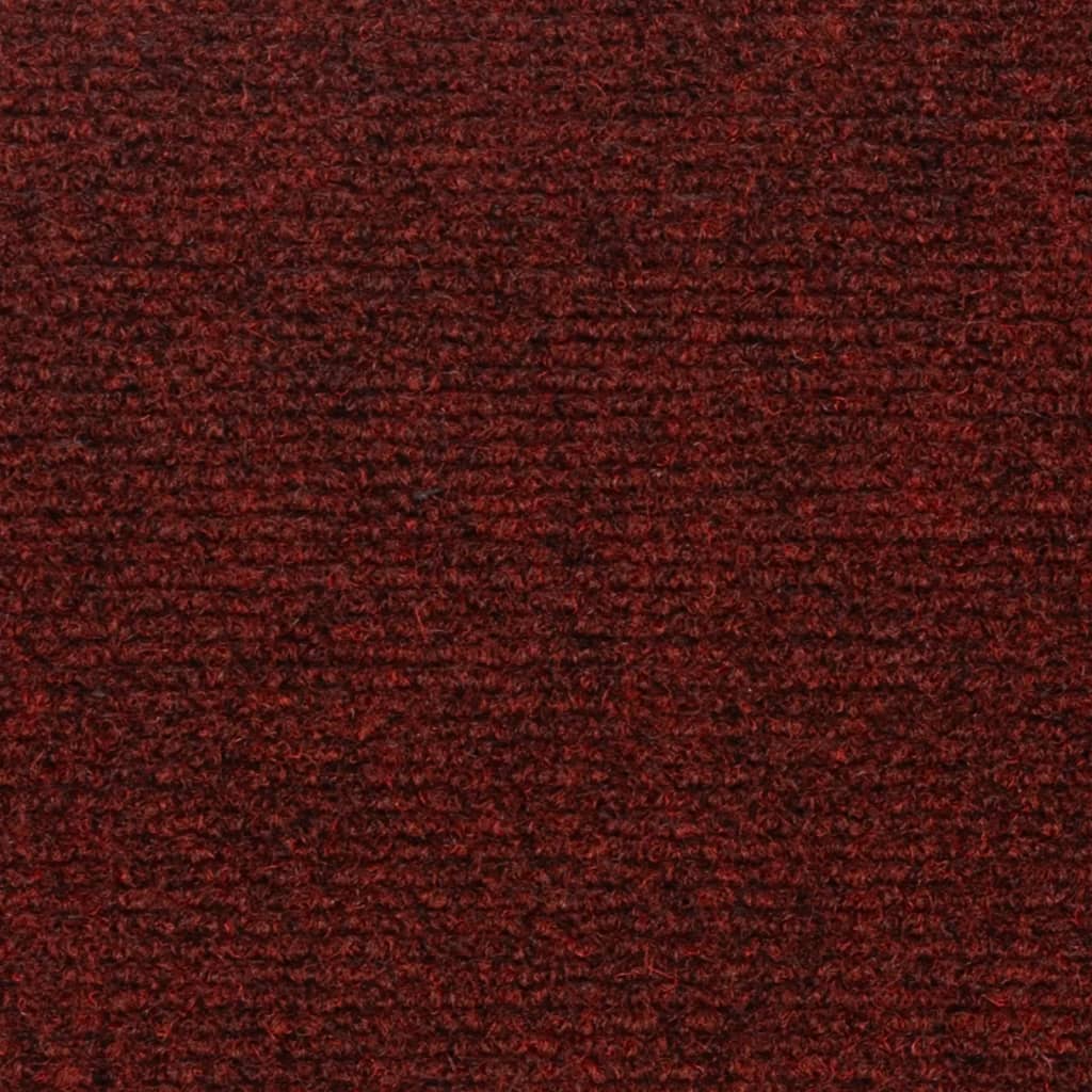 Tapis d'escalier autocollants Rectangulaire 15pcs 60x25cm Rouge