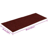 Tapis d'escalier autocollants Rectangulaire 15pcs 60x25cm Rouge