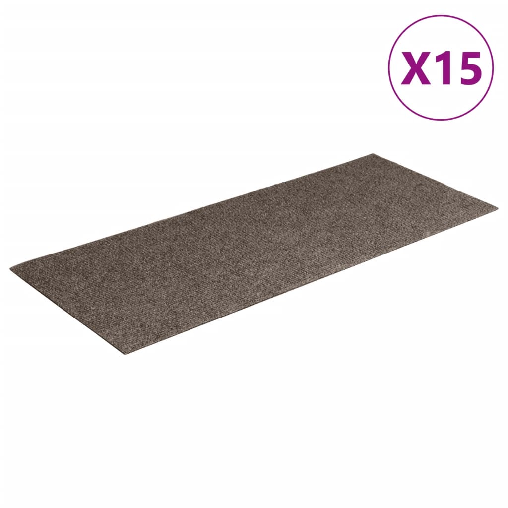 Tapis d'escalier autocollants Rectangulaire 15 pcs 60x25cm Crème