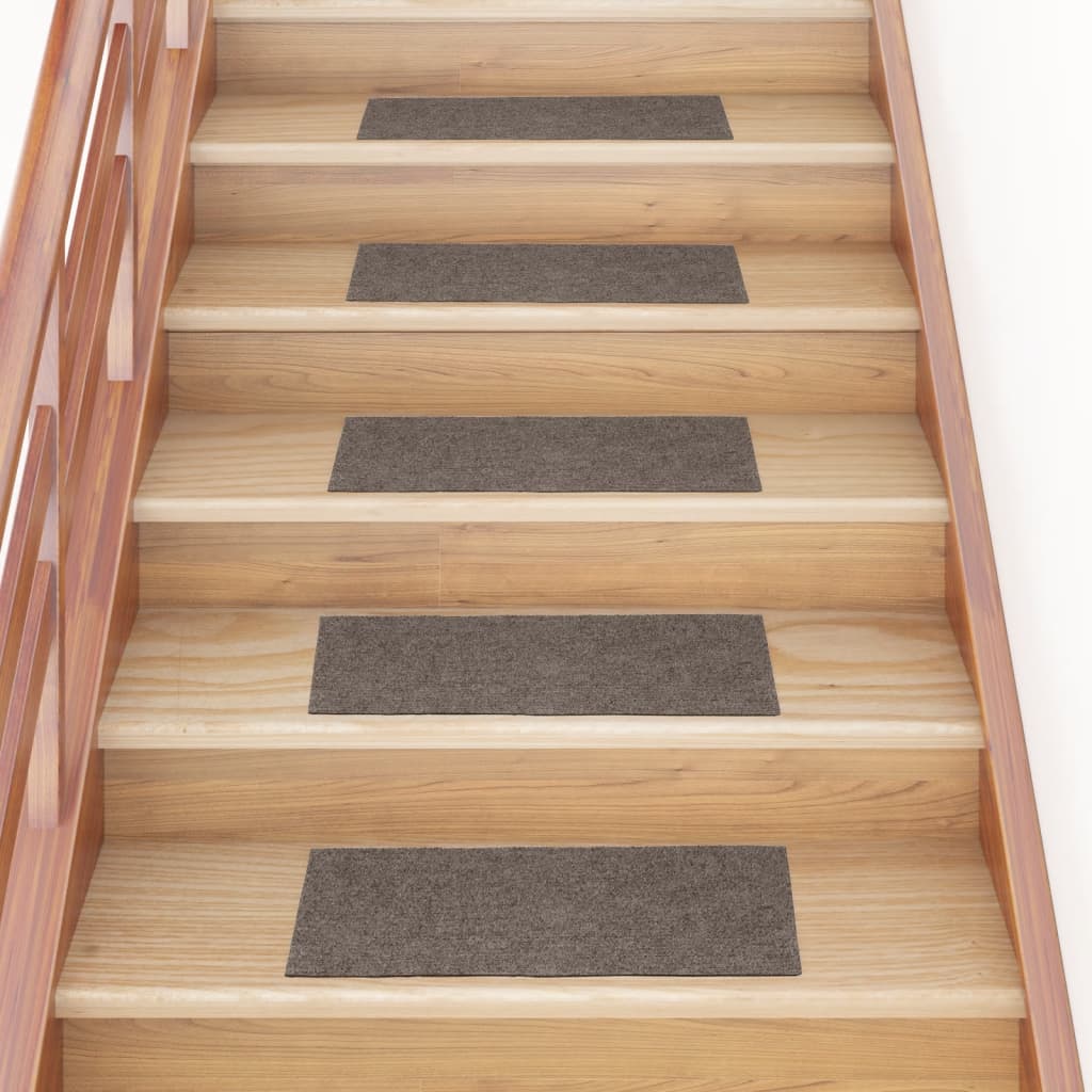 Tapis d'escalier autocollants Rectangulaire 15 pcs 60x25cm Crème