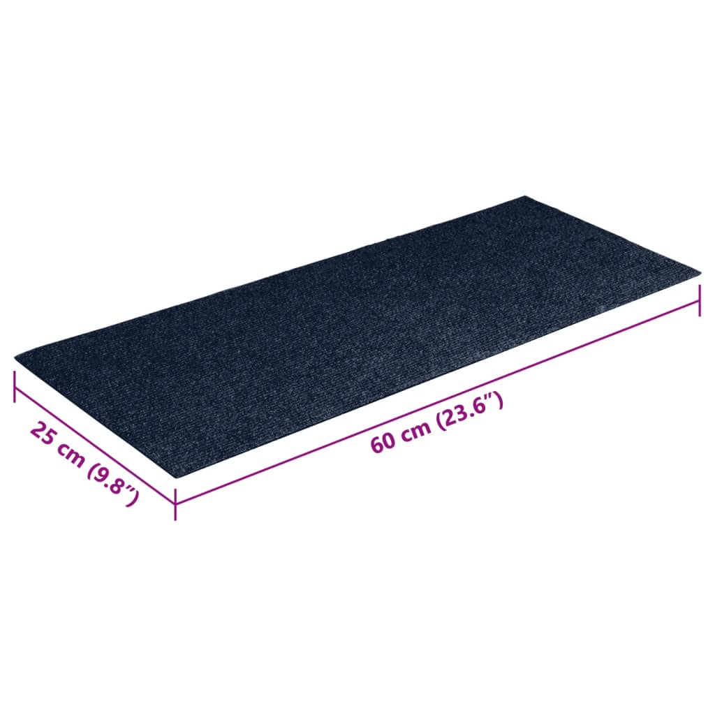 Tapis d'escalier autocollants Rectangulaire 15 pcs 60x25cm Bleu