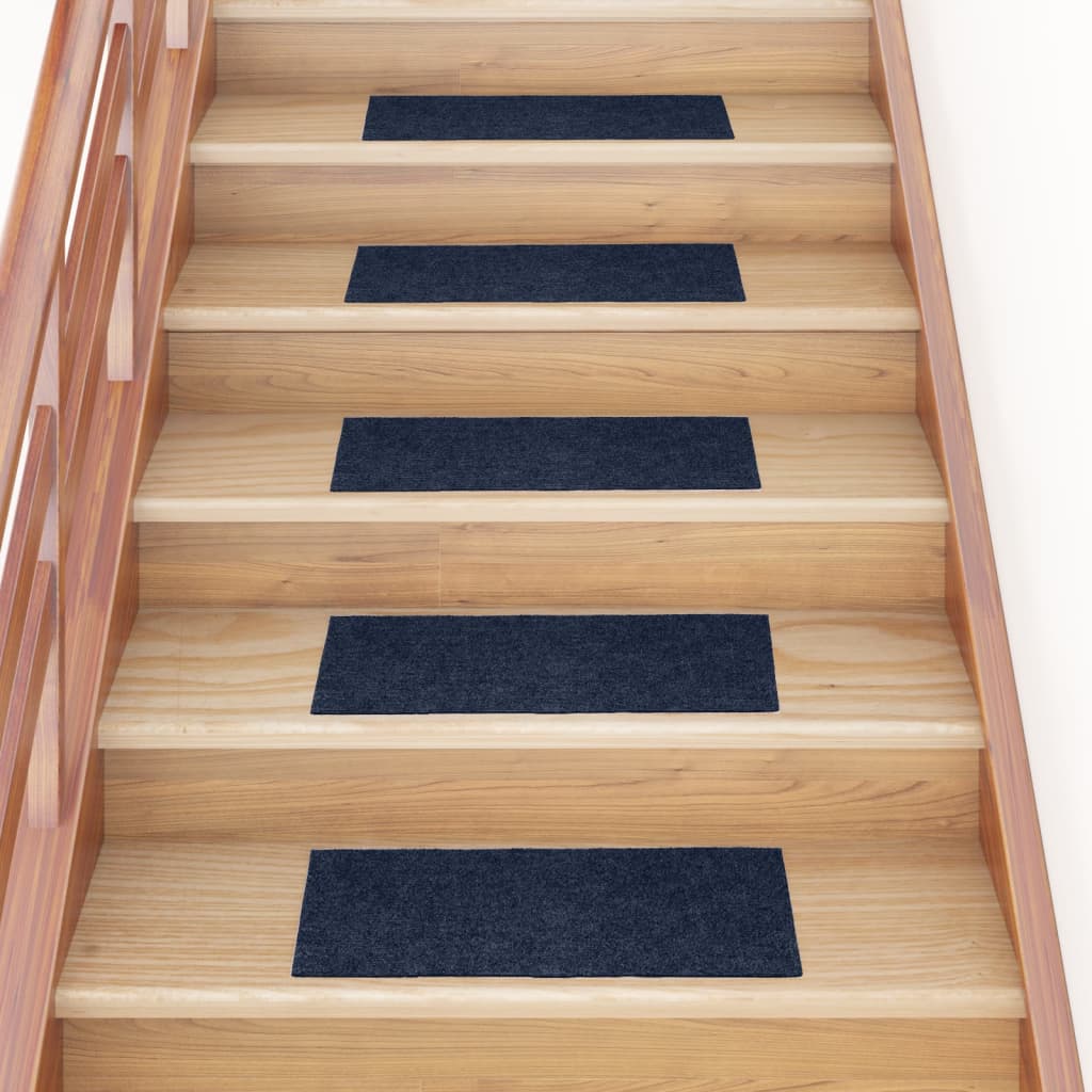 Tapis d'escalier autocollants Rectangulaire 15 pcs 60x25cm Bleu