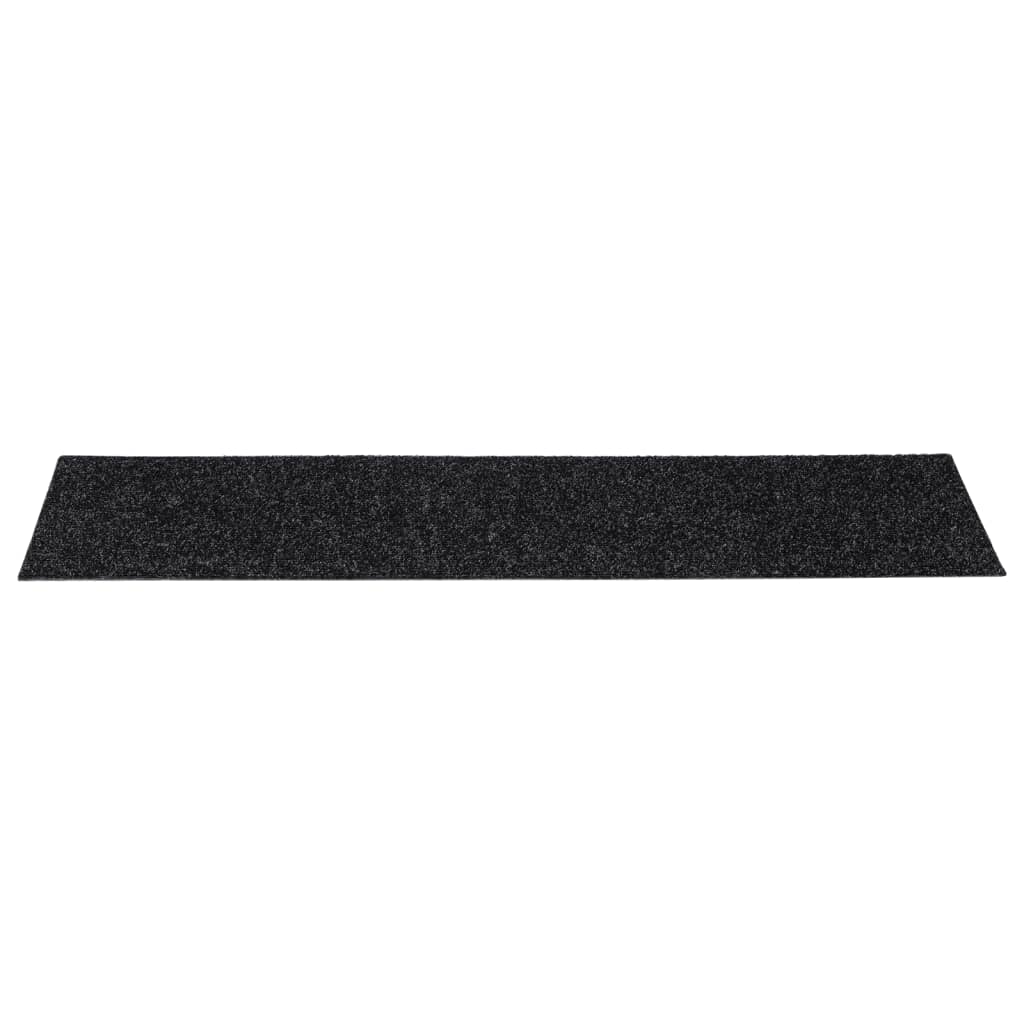 Tapis d'escalier autocollants Rectangulaire 15 pcs 76x20cm Noir