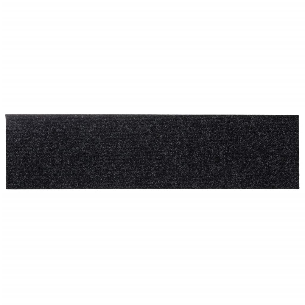 Tapis d'escalier autocollants Rectangulaire 15 pcs 76x20cm Noir