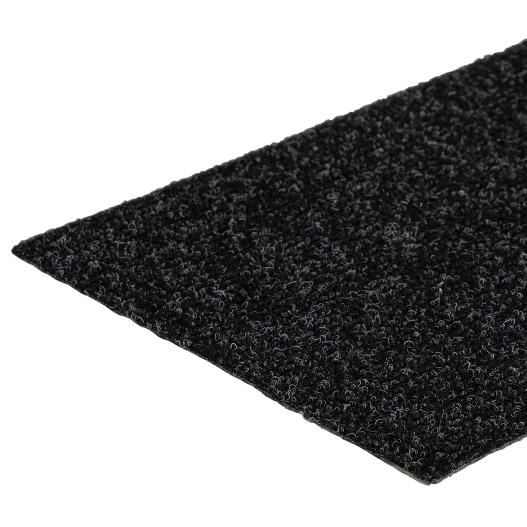 Tapis d'escalier autocollants Rectangulaire 15 pcs 76x20cm Noir