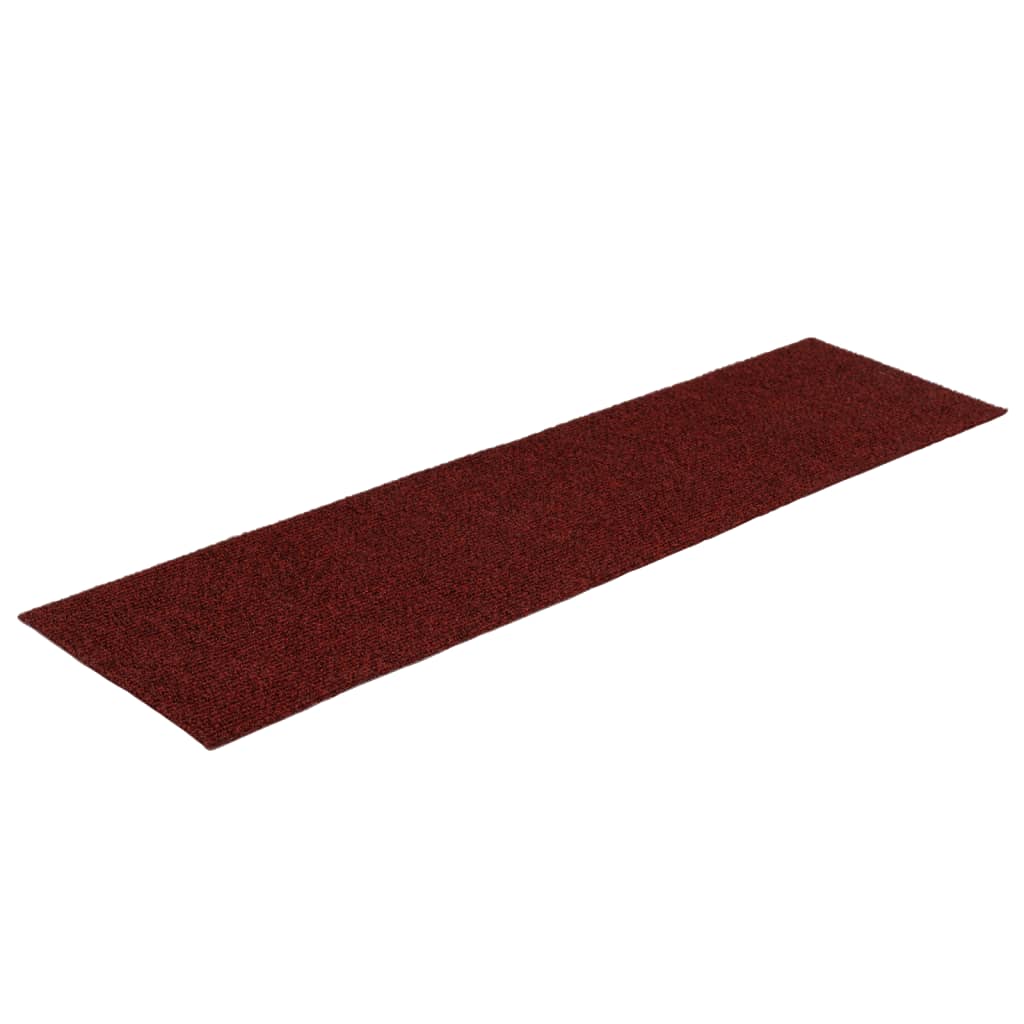 Tapis d'escalier autocollants Rectangulaire 15pcs 76x20cm Rouge