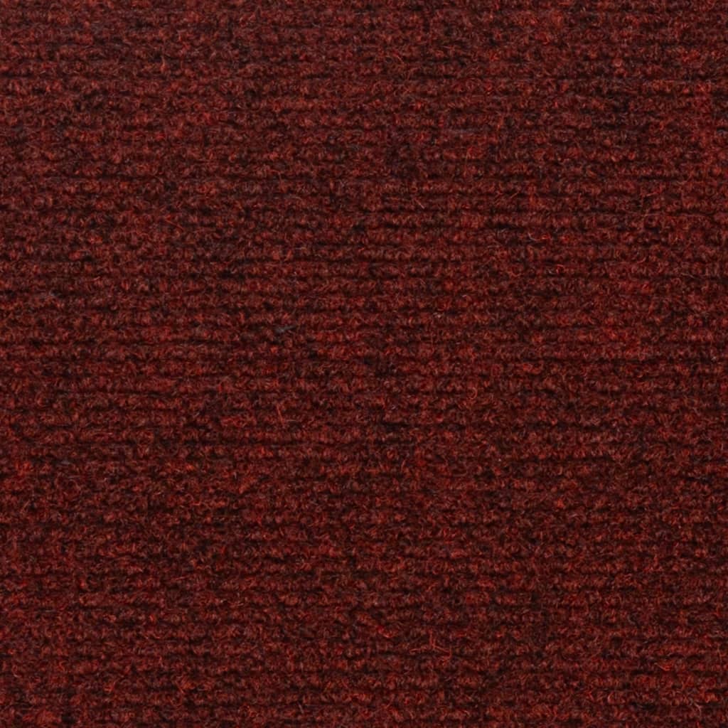 Tapis d'escalier autocollants Rectangulaire 15pcs 76x20cm Rouge