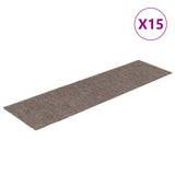 Tapis d'escalier autocollants Rectangulaire 15pcs 76x20cm Crème