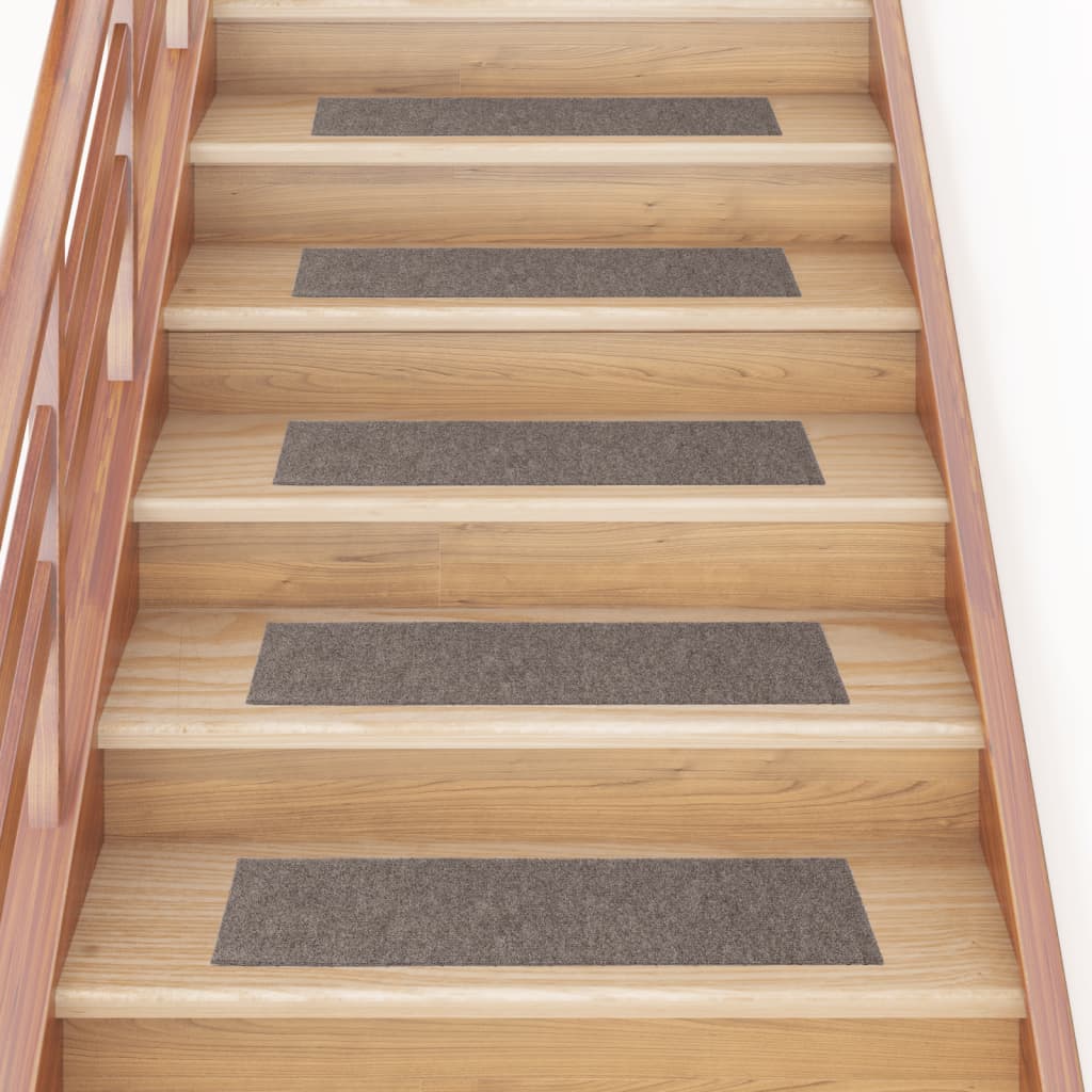 Tapis d'escalier autocollants Rectangulaire 15pcs 76x20cm Crème