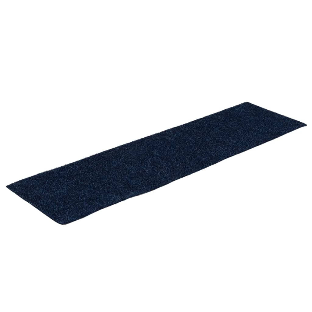 Tapis d'escalier autocollants Rectangulaire 15 pcs 76x20cm Bleu