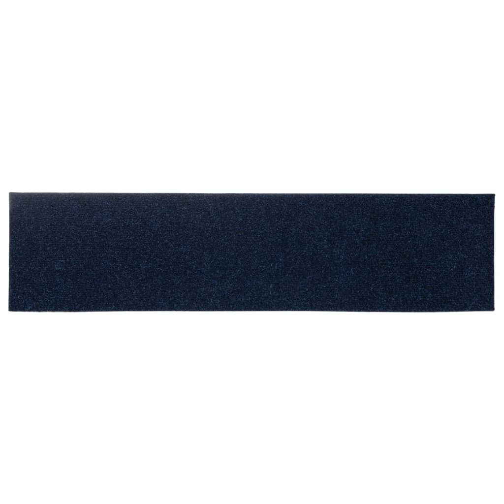 Tapis d'escalier autocollants Rectangulaire 15 pcs 76x20cm Bleu