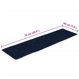 Tapis d'escalier autocollants Rectangulaire 15 pcs 76x20cm Bleu