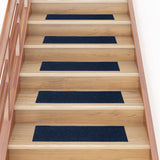 Tapis d'escalier autocollants Rectangulaire 15 pcs 76x20cm Bleu