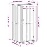 Abri de jardin Vert 118,5x97x209,5 cm Acier galvanisé